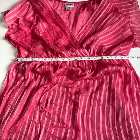 Motherhood Maternity Blouse XL Pink Sheer Overlay w/ Tank Top Flowy Waist - Picture 5 of 9